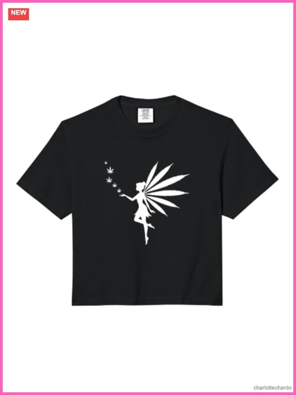 Fairy Wings Magic Crop Top Boxy Fit Cotton Gamer Fantasy Tee